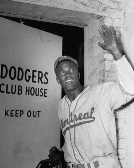 Discover 1947 Brooklyn Dodgers JACKIE ROBINSON 16x20 Photo Breaking Color Barrier Poster