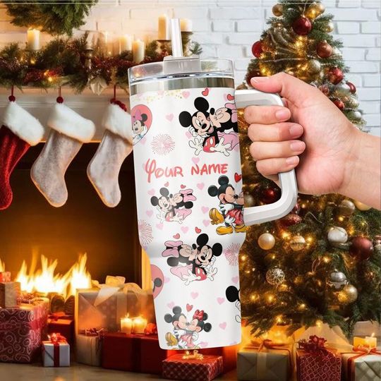 Discover Custom Mickey and Minnie Disney Tumbler  Engraved Travel Cup for Disneyland, Stainless Steel Insulated Cup, Valentine Gift