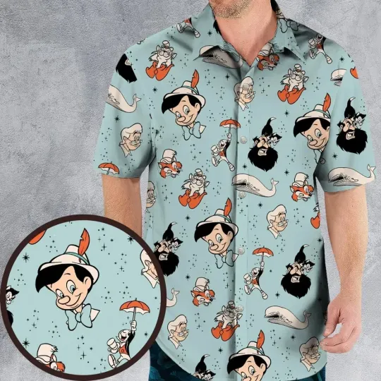 Pinocchio Hawaiian Shirt, Unisex Adults