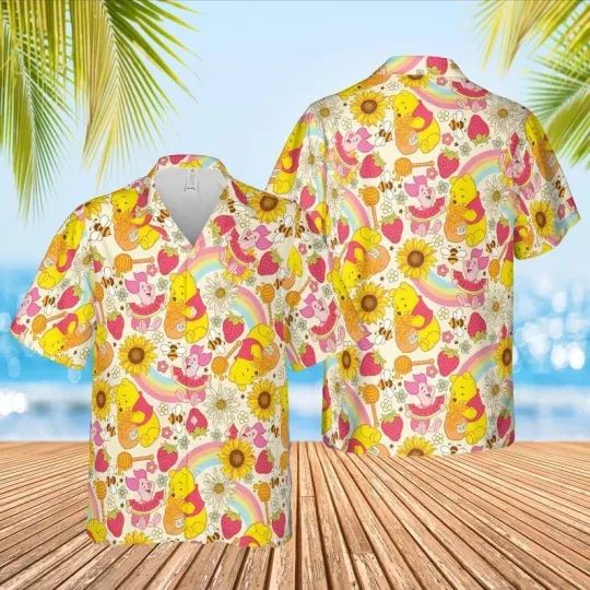 Discover Disney Winnie The Pooh Friends Hawaiian Shirt, Pooh Button Up Shirt, Disney Bear