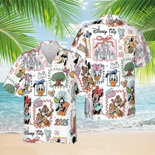 Discover Disney Mickey And Friends Hawaiian Shirt, Colorful Mickey Mouse Donald Duck Goofy