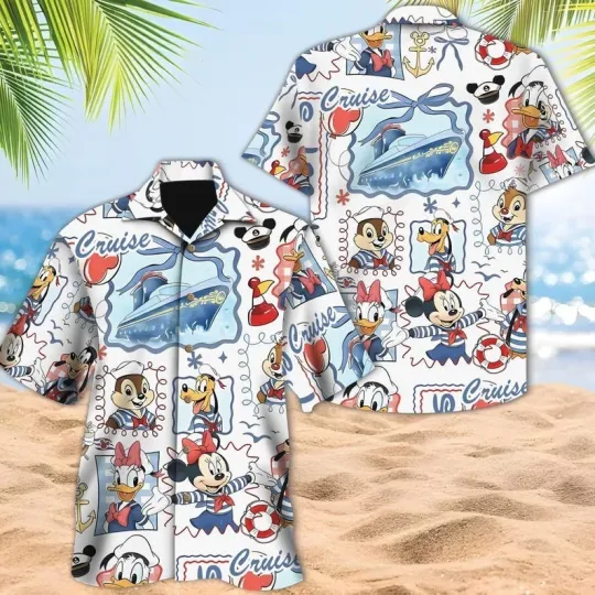 Discover Disney Mickey And Co Cruise Hawaiian Shirt, Mickey Cruise Hawaiian Shirt