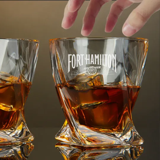 Discover Engraved Fort Hamilton Whiskey Glass – Twisted Whiskey Glasses