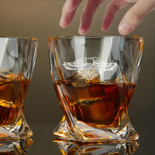 Engraved H davidson Whiskey Glass – Twisted Whiskey Glasses