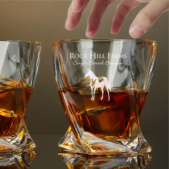 Discover Engraved Rock Hill Farms Single Barrel Bourbon Twisted Whiskey Glass