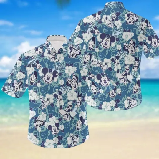 Discover Disney Football Minnie Button Up Hawaiian Shirt