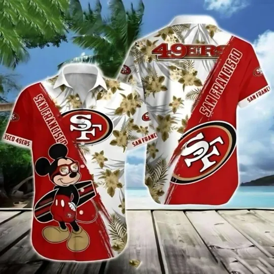 Discover San Francisco Football Mickey’s Hibiscus Hawaiian, Gift For Fans, Gift For Friends