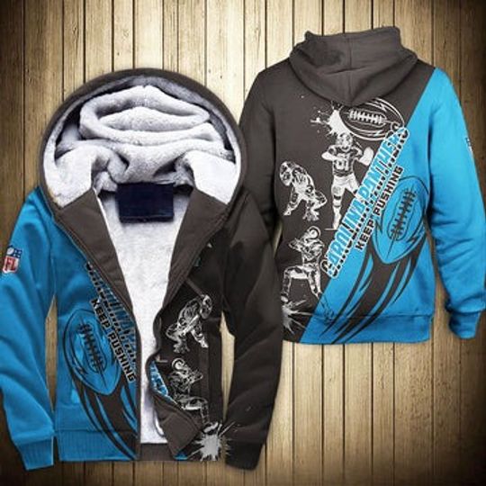 Carolina Panthers Fleece Jacket Graphic Cartoon Athlete Ball Star