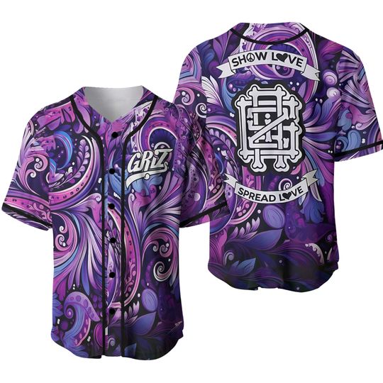 Griz Purple Paisley Baseball Jersey