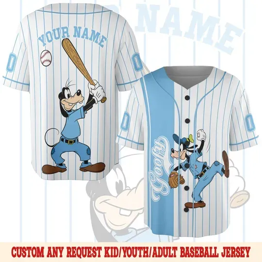 Discover Custom Disney Mickey and Friends Baseball Jersey, Disneyland Birthday Gift