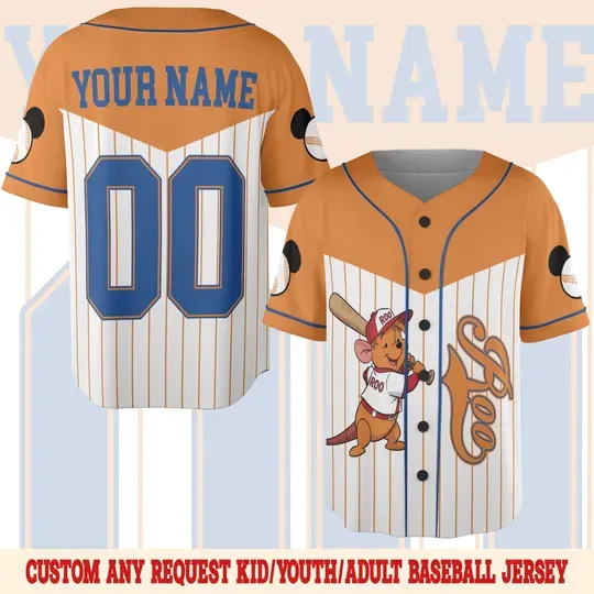 Discover Custom Disney Winnie the Pooh Baseball, Personalized Disney Baseball Jersey Disneyworld Gift for Disney Fans, Birthday Shirt