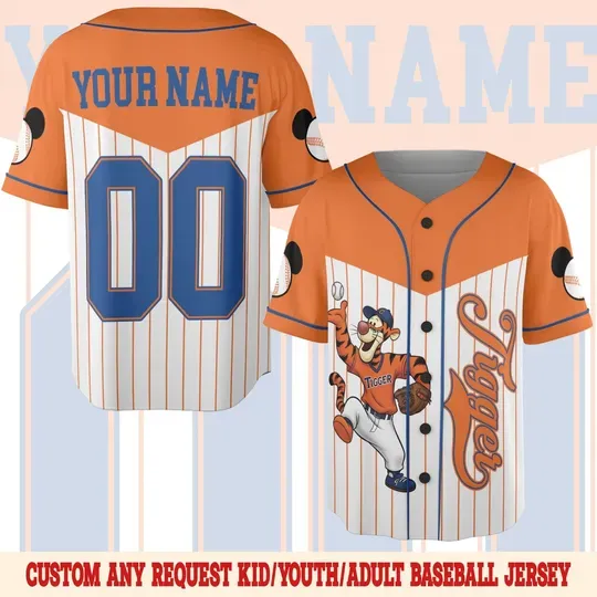 Discover Custom Disney Winnie the Pooh Baseball, Personalized Disney Baseball Jersey Disneyworld Gift for Disney Fans, Birthday Shirt