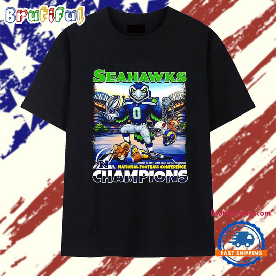 Discover Seattle Seahawks National Football Conference Champions mascot Blitzz T Shirt