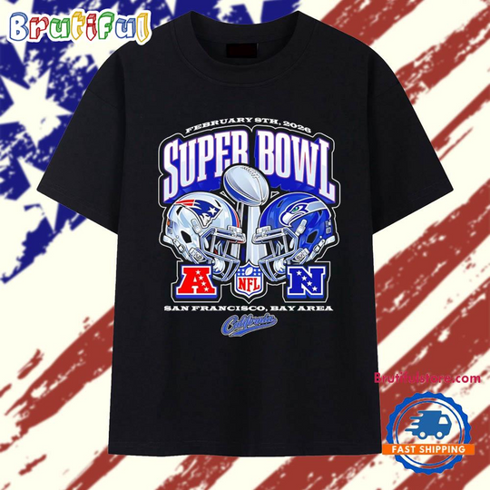 Discover Super Bowl LX New England Patriots vs Seattle Seahawks AFC vs NFC T Shirt