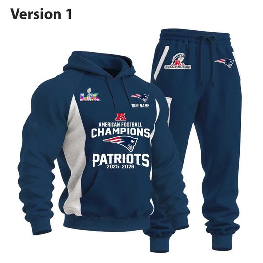 New England Patriots America Football Champions 2025 2026 Hoodie Set