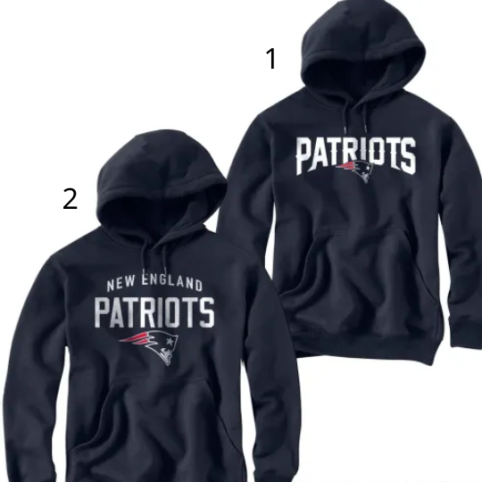 NEW ENGLAND PATRIOTS JERSEY NAVY BLUE HOODIE SWEATSHIRT