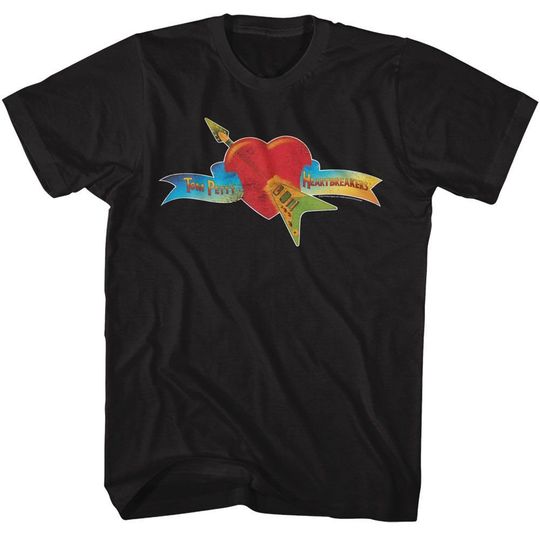 Tom Petty Heart and Banner Black T-Shirt