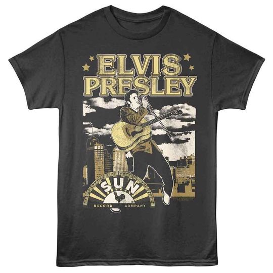 Discover Elvis Presley Sun Records Golden City Smoke T-Shirt