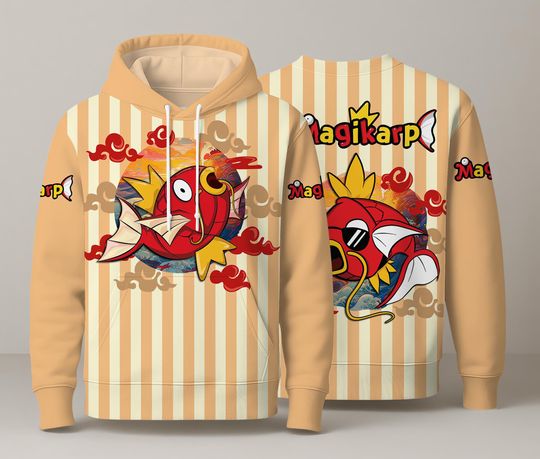 Discover Fish Hoodie, Kawaii Fish Sweatshirt, Cute Japanese Wave Graphic Hoodie, Unisex Streetwear Gift