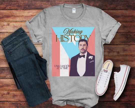 Discover Benito Martinez Ocasio Fan Art Tee Making History Una Cancion at a Time Puerto Rico Flag T-Shirt Boricua DTMF