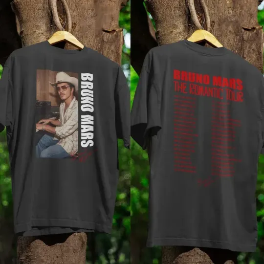 Discover Bruno Mars The Romantic World Tour 2026 T Shirt, Concert Tee