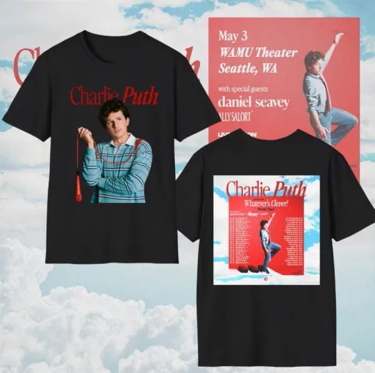 Discover Whatever’s Clever Tour Shirt – Charlie Puth Tour 2026 Merch Energy–Black & White