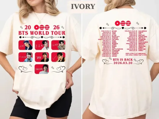 Discover BTS World Tour 2026 T-Shirt K-Pop ARMY Fan Merch Concert Gift