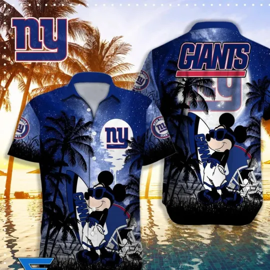 Discover New York Football X Mickey Hawaiian Shirt