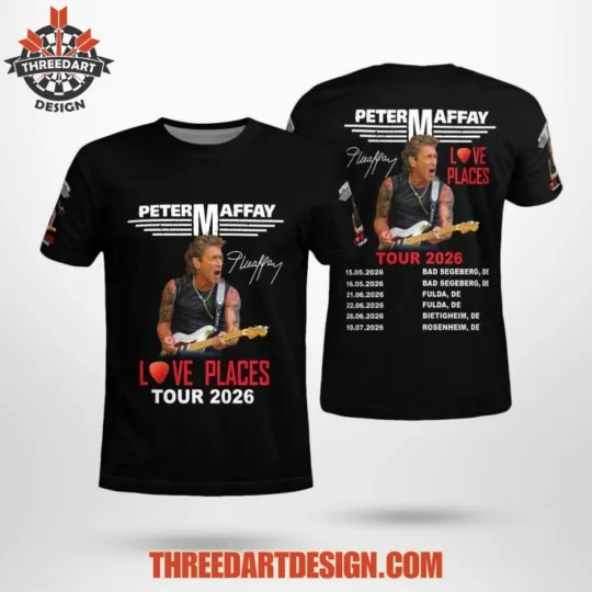 Discover Peter Mafay Love Places Tour 2026 3D T-Shirt