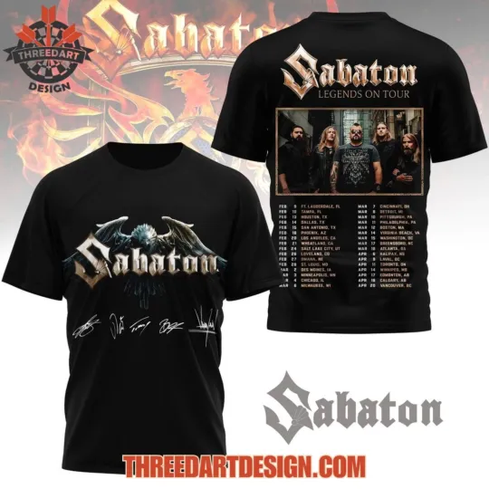 Discover 2026 Sabaton Legends On Tour 3D T-Shirt