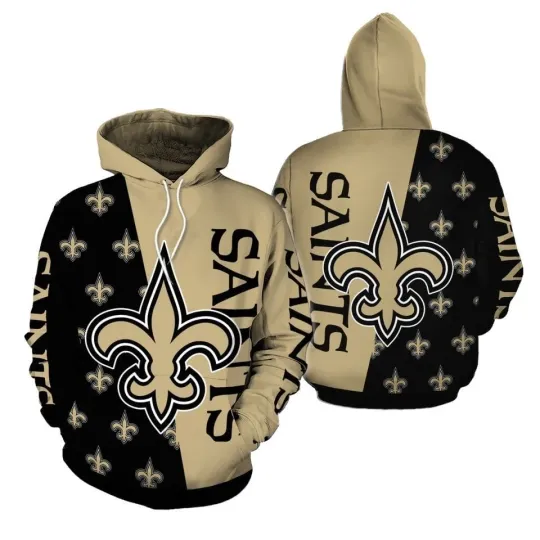 Discover Black Gold Fleur De Lis Football Hoodie 3D Print Unisex