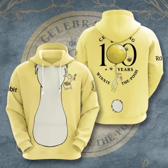 Discover The-Pooh x Rabbit 100th Anniversary 3D Apparel Hoodie