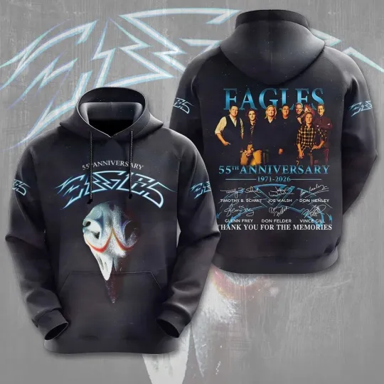 Discover Eagles 1971-2026 3D Apparel Hoodie