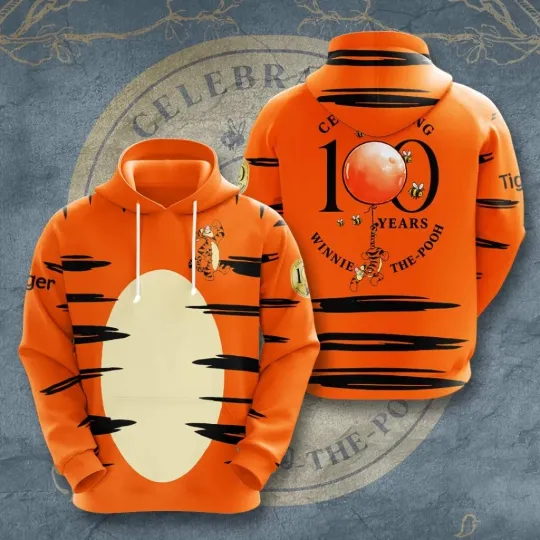 Discover The-Pooh x Tigger 100th Anniversary 3D Apparel  Hoodie