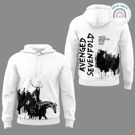 Discover SEVENFOLD Tour 2026 Edition White Hoodie 3D