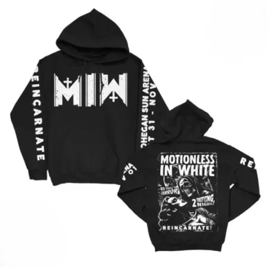 Discover Motionless In White Merch Store 10 Years Of Terror Pullover Hoodie 3D