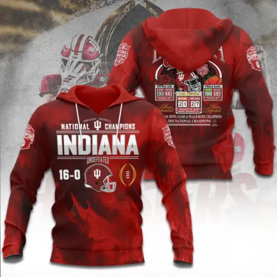 Discover Hoosiers Football 2025 National Champions 3D Apparel