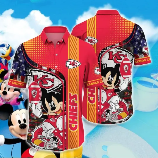 Discover Disney Mickey Mouse Kansas City Chiefs Hawaiian Shirt