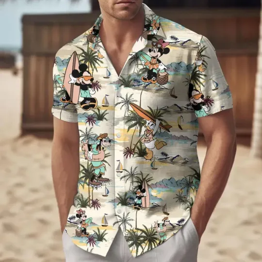 Discover Disney Mickey Friends Summer Beach Holiday Hawaiian Shirt