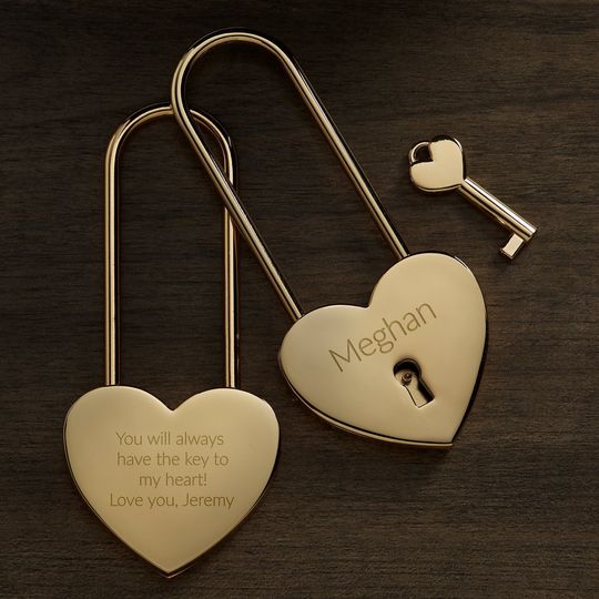 Personalized Lock and Key Keepsake Engraved Love Lock with Key, Custom Romantic Gift for Couples,  Valentines Day Keepsake