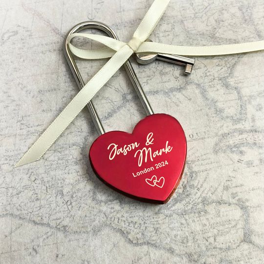 Personalized Love Lock Custom Wedding Gift for the Couple, Engraved Love Padlock, Anniversary Gifts, Valentine's Gift