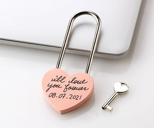 Personalised Heart Padlock, Engraved Love Lock,  Custom Engagement Love Lock, Anniversary gift