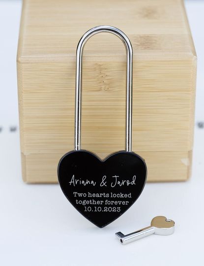Love Lock, Heart Lock, Custom Lock, Rose Gold Heart Love Padlock With Key, Engraved Lock Lock, Personalized Padlock