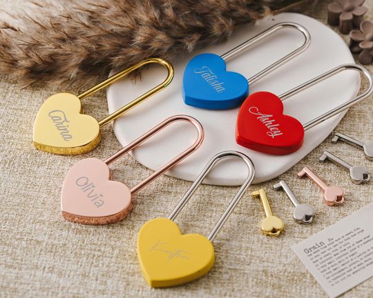 Discover Custom Engraved Heart Lock Padlock - Personalized Wedding Love Padlock - Unique Anniversary Keepsake