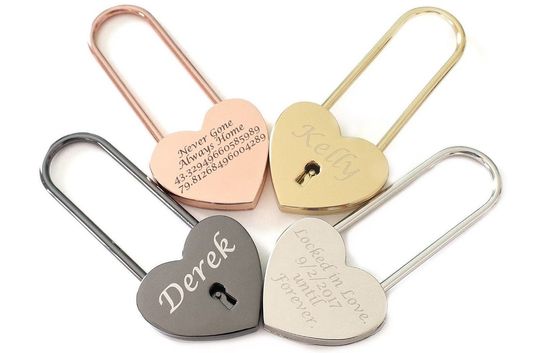 Custom Engraved Padlock, Unity Ceremony, Wedding Card Box, Valentine's Day Gift