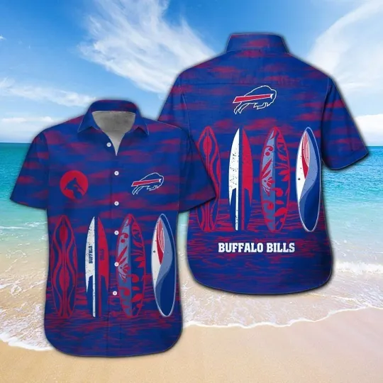 Discover Buffalo Football Short Sleeve Button Up Tropical Hawaiian Shirt V9