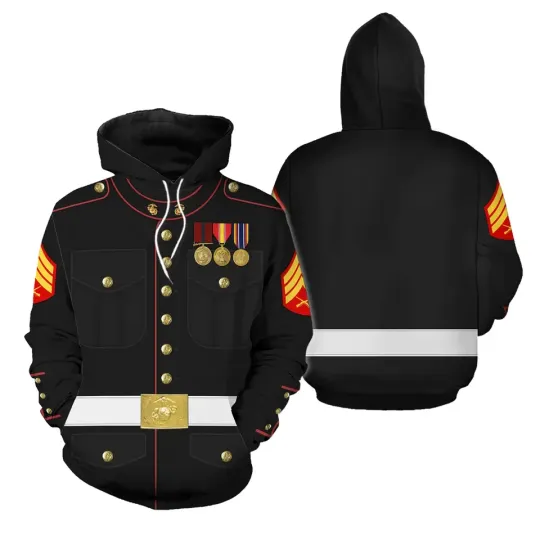 Discover Rank and Branhches Marine Corp Blues 3D All Over Printed Hoodie