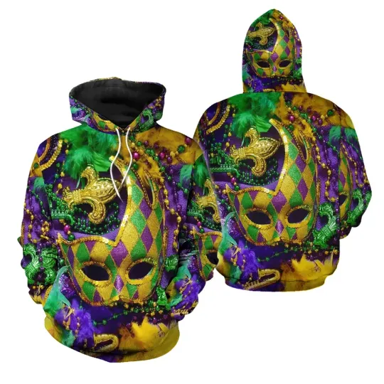 Discover Mardi Gras 3D All Over Print Hoodie