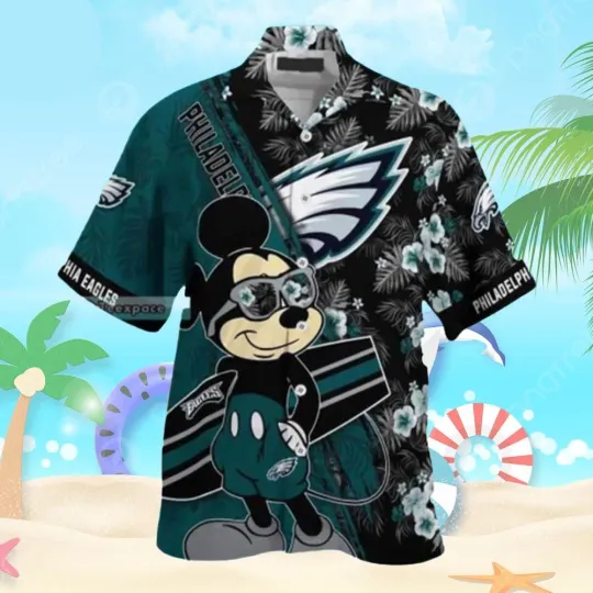 Discover Disney Mickey Mouse Philadelphia Eagles Hawaiian Shirt