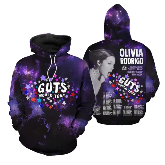 Discover Olivia Rodrigo Guts full date tour 2024 Hoodie, Olivia Rodrigo 3D Hoodie